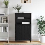 vidaXL Haut Armoire Noir 60 x 36 x 110 cm Bois d'ingénierie