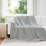 vidaXL Jeté Gris 240 x 270 cm Toison