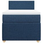 vidaXL Sommier à lattes de lit avec matelas Bleu 90x190 cm Tissu