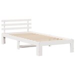 vidaXL Cadre de Lit Blanc en Bois Blanc Bois 75 x 190 cm Simple