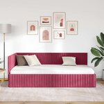 vidaXL Cadre de lit d'angle Rouge bordeaux 100 x 200 cm Velours