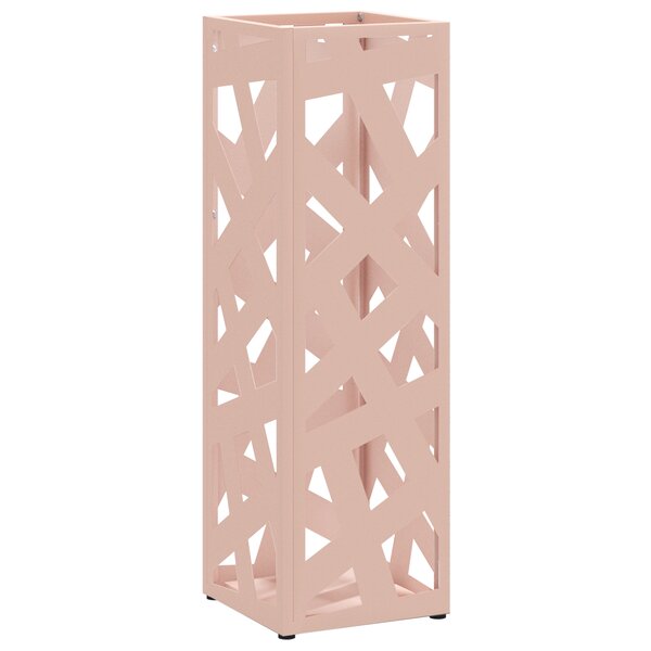 vidaXL Porte-parapluies Rose Métal Moyen Incrustations Décoratives
