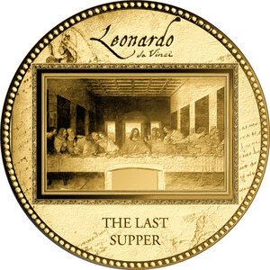 Monnaie LAST SUPPER Da Vinci 1/200 Oz Or 5000 Francs Gabon