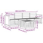 vidaXL Ensemble de canapés d'extérieur 5 pc Naturel