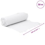 vidaXL Membrane géotextile blanc 1 x 50 m fibre de polyester