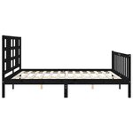 vidaXL Cadre de lit sans matelas noir 200x200 cm bois massif de pin