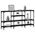 vidaXL Table console Chêne noir 160 x 29 x 80 cm Bois d'ingénierie