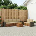 vidaXL Ensemble de canapés d'extérieur 7 Pièces Naturel et Beige