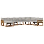 vidaXL Ensemble de canapés d'extérieur 8 Pièces Naturel et gris clair