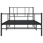 vidaXL Cadre de lit métal sans matelas avec pied de lit noir 80x200 cm