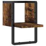 vidaXL Étagère murale avec barre chêne fumé 20x25x30 cm