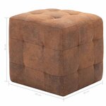 vidaXL 2 Pièces Poufs Marron 30 x 30 x 30 cm Similicuir daim