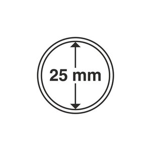 Capsules rondes 25mm pour monnaies de collection. Paquet - 10 capsules