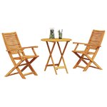 vidaXL Ensemble bistro pliant 3 Pièces Marron Bois d'Acacia Massif