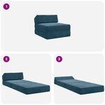vidaXL Canapé-lit pliable Bleu 60 x 70 x 41 cm Tissu