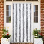 vidaXL Moustiquaire gris et blanc 118x220 cm chenille