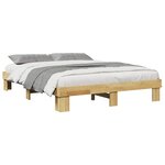 vidaXL Cadre de lit sans matelas 150x200 cm Bois massif Chêne