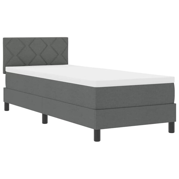 vidaXL Lit à ressorts avec matelas Gris foncé 80 x 200 cm tissu