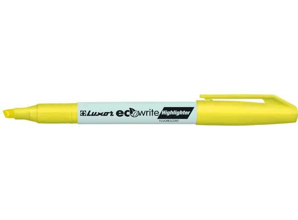 Surligneur ECOwrite 'Highliter' Stylo Pointe Biseau 1-3 5 mm Jaune LUXOR
