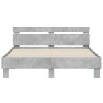 vidaXL Cadre de lit avec LED sans matelas gris béton 150x200 cm