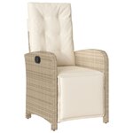 vidaXL Ensemble de Salle à Manger de Jardin de 9 Pièces avec Coussins Beige Poly Rattan