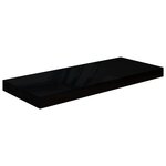 vidaXL Étagère murale flottante 2 Pièces Noir brillant 60x23 5x3 8 cm MDF