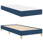 vidaXL Lit à ressorts Bleu  marron 90 x 200 cm Tissu  Bois Engineered