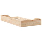 vidaXL Cadre de lit surélevé Marron 75 x 190 cm Bois massif en pin