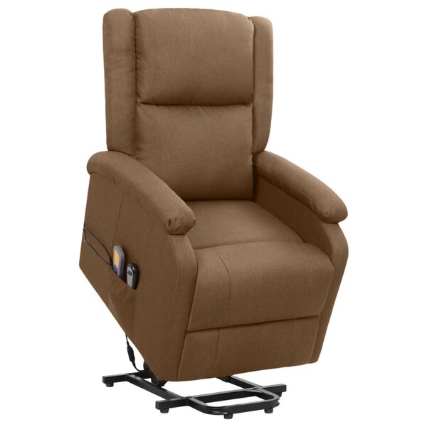 vidaXL Fauteuil de massage Marron Tissu