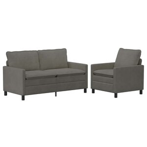 vidaXL Ensemble de Canapés 2 Pièces Gris clair Tissu