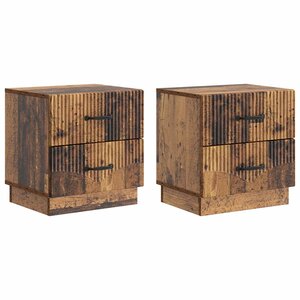vidaXL Cabinet de chevet 2 pc Bois ancien 43 x 34 5 x 44 5 cm