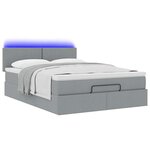 VidaXL Cadre de lit ottoman et matelas gris clair 140x200 cm tissu