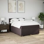 vidaXL Sommier à lattes de lit avec matelas Marron foncé 160x200 cm