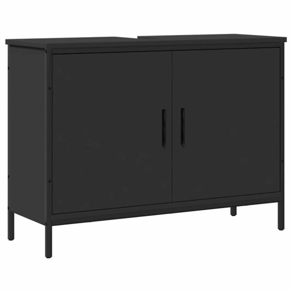 vidaXL Armoire lavabo de salle de bain noir 80x30x60 cm