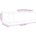 vidaXL Table basse avec LED infini noir 116x69x40 cm