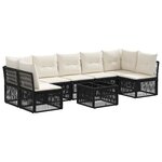 vidaXL Ensemble de canapé de jardin 8 Pièces Noir polyrotin