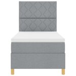 vidaXL Lit avec sommier et matelas gris clair 100x200 cm tissu