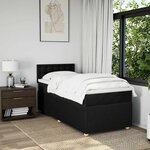 vidaXL Sommier à lattes de lit et matelas Noir 80x200 cm Tissu