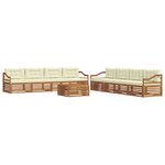 vidaXL Ensemble de canapés d'extérieur 9 pc Naturel et Crème