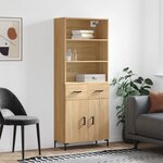 vidaXL Buffet haut Chêne sonoma 69 5x34x180 cm Bois d'ingénierie