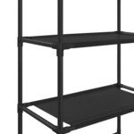 vidaXL Support de rangement de toilette à 3 niveaux Noir 53x28x169 cm