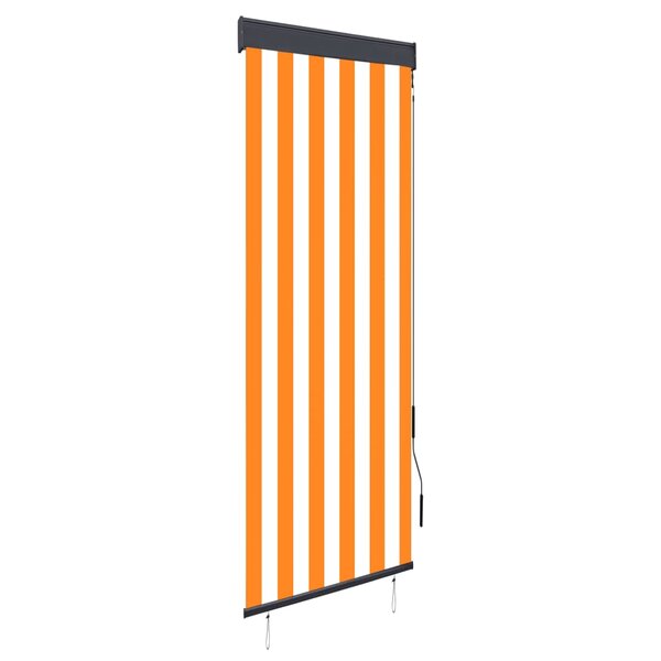 vidaXL Store roulant d'extérieur 60x250 cm Blanc et orange