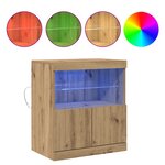Buffet vidaXL avec lumières LED Chêne Artisan 60x37x67 cm