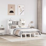 vidaXL Lit bibliothèque sans matelas blanc 160x200 cm bois pin massif
