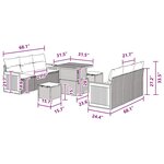 vidaXL Ensemble de canapé de jardin 9 Pièces Noir 80 x 80 x 71 cm