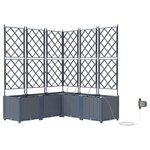 vidaXL Cache-pot de jardin 5 Pièces Gris Clair Acier