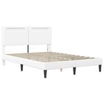 vidaXL Cadre de lit avec bandes LED Blanc 120 x 200 cm Simili cuir
