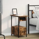 vidaXL Cabinet de chevet Chêne fumé 60 x 30 x 61 cm Bois d'ingénierie