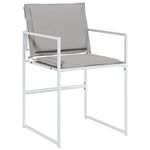 vidaXL Ensemble de salle à manger de jardin 5 pièces avec coussins blanc Textilène et acier