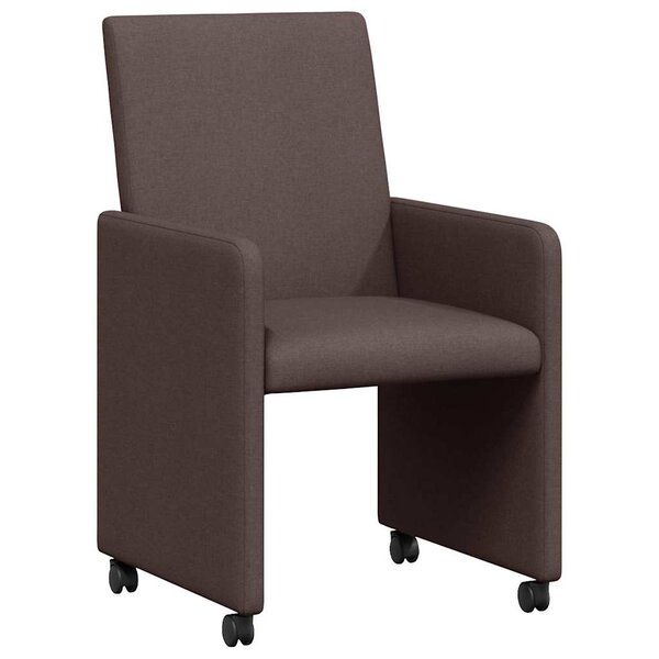 vidaXL Chaises de Salle à Manger avec Roues 2 Pièces Marron foncé